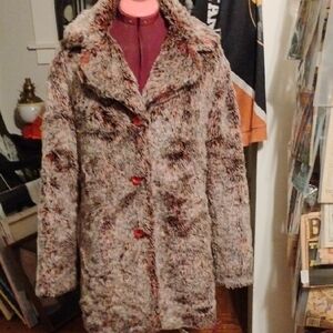 Blanc Noir Multicolor Teddy Jacket with Red Accents